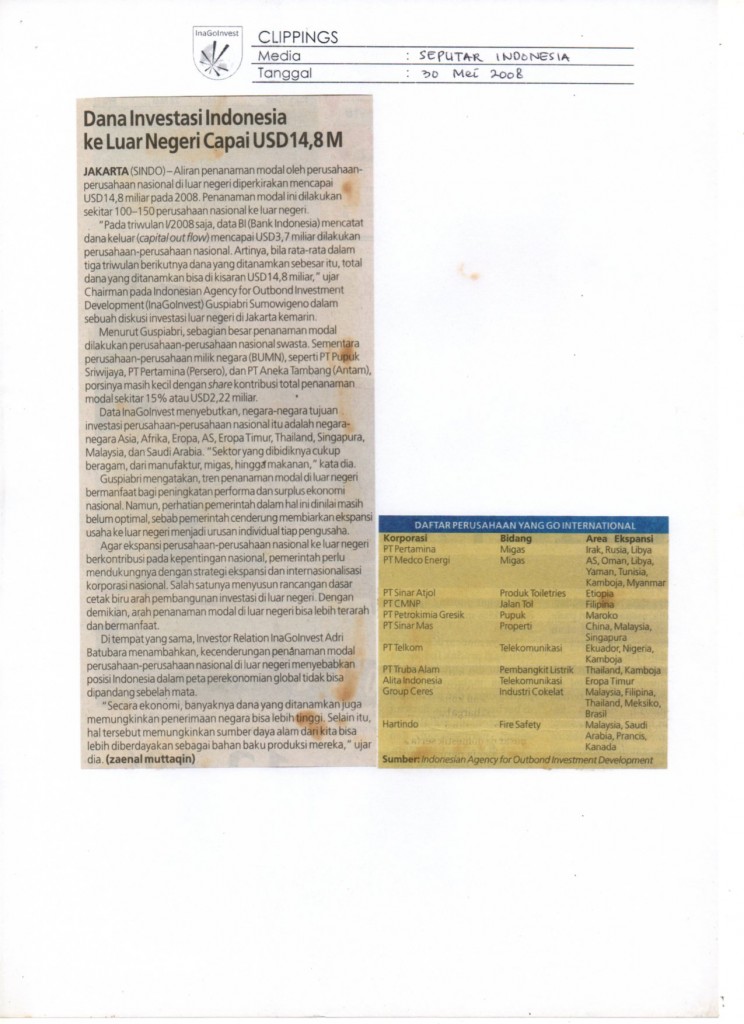 Seputar Indonesia, 30 Mei 2008